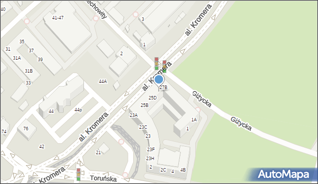 Wrocław, Aleja Kromera Marcina, 27A, mapa Wrocławia