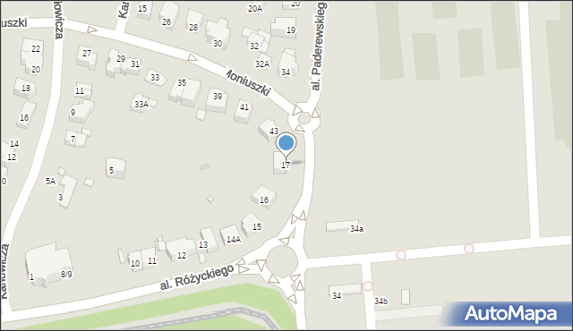 Wrocław, Aleja Paderewskiego Ignacego Jana, 17, mapa Wrocławia