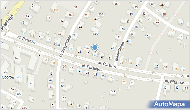 Wrocław, Aleja Piastów, 17, mapa Wrocławia