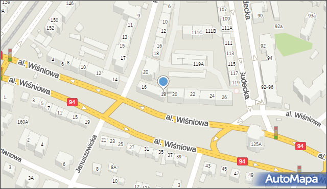 Wrocław, Aleja Wiśniowa, 18, mapa Wrocławia