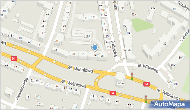 Wrocław, Aleja Wiśniowa, 24, mapa Wrocławia