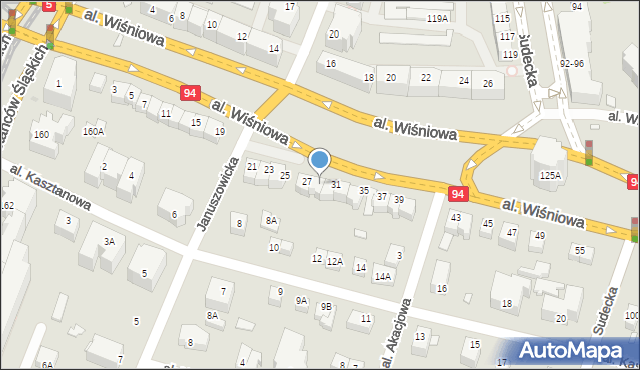 Wrocław, Aleja Wiśniowa, 29, mapa Wrocławia