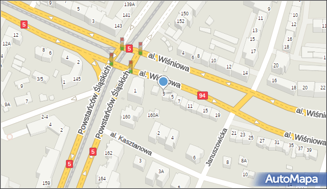 Wrocław, Aleja Wiśniowa, 3, mapa Wrocławia