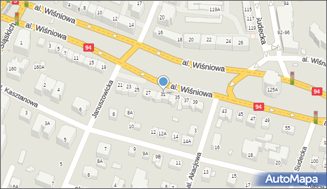 Wrocław, Aleja Wiśniowa, 31, mapa Wrocławia