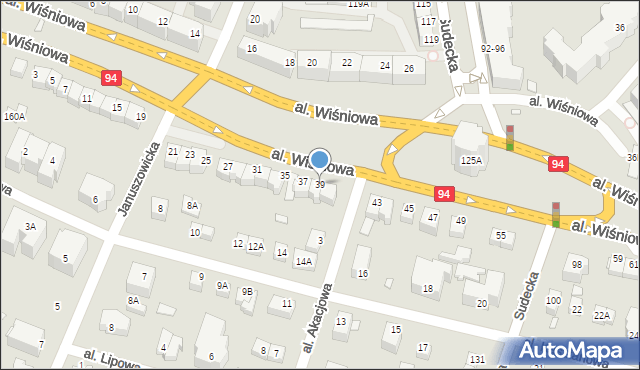 Wrocław, Aleja Wiśniowa, 39, mapa Wrocławia