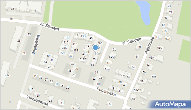 Wrocław, Aleja Śliwowa, 55C, mapa Wrocławia