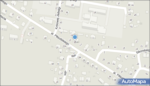 Żabno, Aleja Piłsudskiego Józefa, marsz., 15B, mapa Żabno