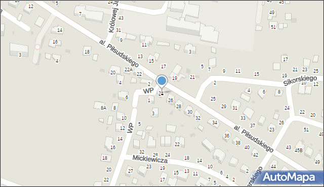 Żabno, Aleja Piłsudskiego Józefa, marsz., 24B, mapa Żabno