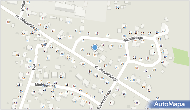 Żabno, Aleja Piłsudskiego Józefa, marsz., 31, mapa Żabno