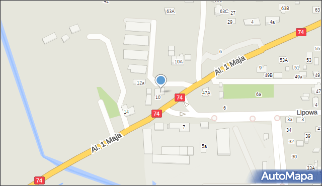 Zamość, Aleje 1 Maja, 12, mapa Zamościa