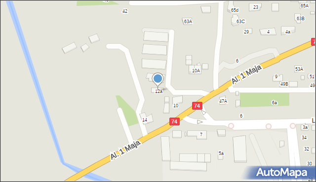 Zamość, Aleje 1 Maja, 12a, mapa Zamościa