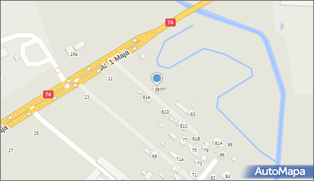 Zamość, Aleje 1 Maja, 19, mapa Zamościa