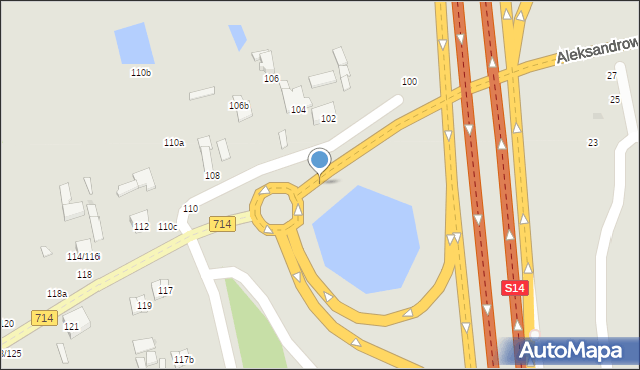 Zgierz, Aleksandrowska, 111a, mapa Zgierz