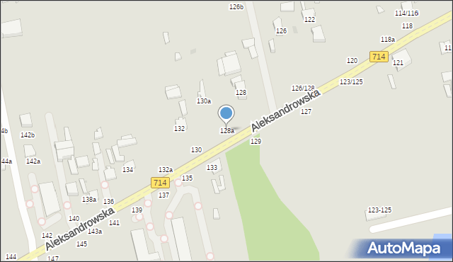 Zgierz, Aleksandrowska, 128a, mapa Zgierz