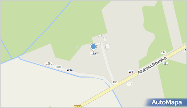 Zgierz, Aleksandrowska, 196a, mapa Zgierz