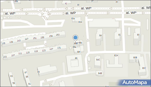 Zielona Góra, Aleja Wojska Polskiego, 88B, mapa Zielona Góra