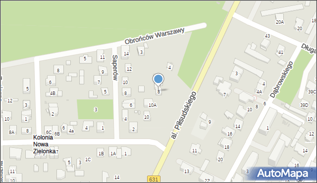 Zielonka, Aleja Piłsudskiego Józefa, marsz., 8, mapa Zielonka