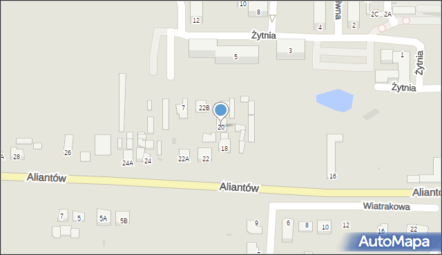 Żnin, Aliantów, 20, mapa Żnin