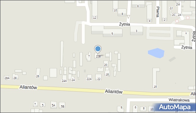 Żnin, Aliantów, 22B, mapa Żnin