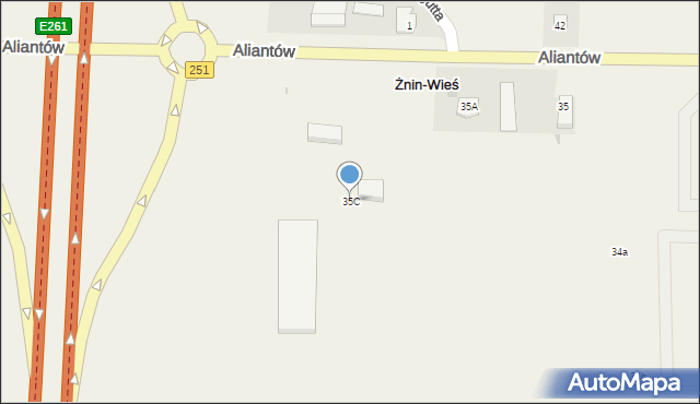 Żnin-Wieś, Aliantów, 35C, mapa Żnin-Wieś