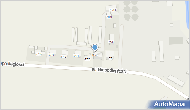 Żórawina, Aleja Niepodległości, 69/2, mapa Żórawina