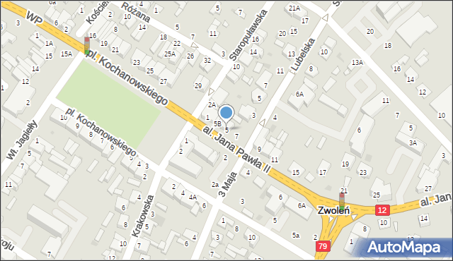 Zwoleń, Aleja Jana Pawła II, 5, mapa Zwoleń