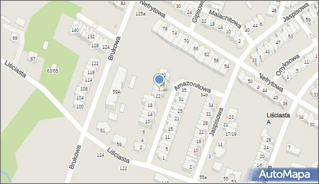 Łódź, Amazonitowa, 24, mapa Łodzi