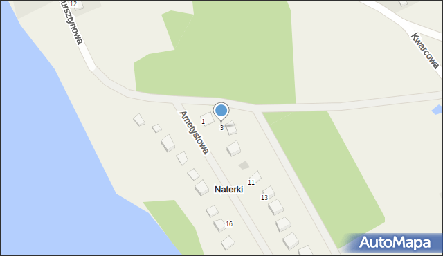 Naterki, Ametystowa, 3, mapa Naterki