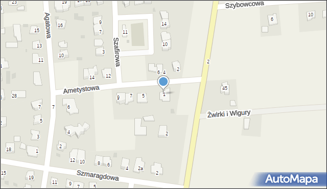 Nowa Wieś, Ametystowa, 1, mapa Nowa Wieś