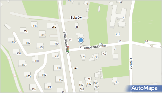 Otwock, Ambasadorska, 14, mapa Otwock