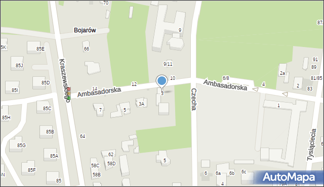 Otwock, Ambasadorska, 3, mapa Otwock
