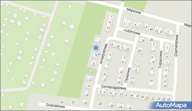 Poznań, Ametystowa, 6, mapa Poznania