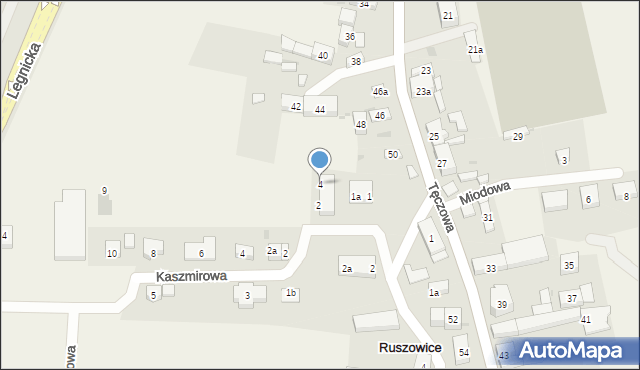 Ruszowice, Amarantowa, 4, mapa Ruszowice