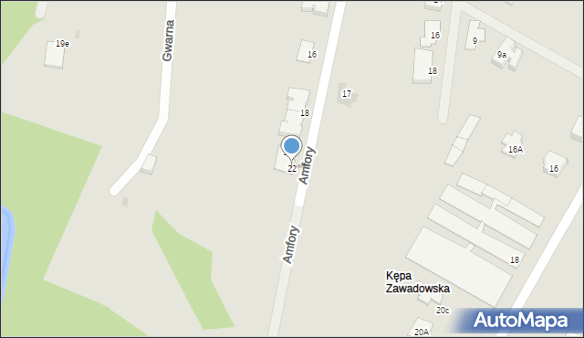 Warszawa, Amfory, 22, mapa Warszawy