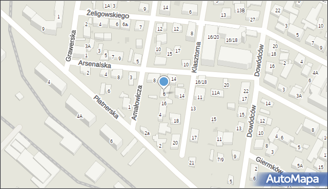Warszawa, Amałowicza Franciszka Michała, mjr., 6, mapa Warszawy