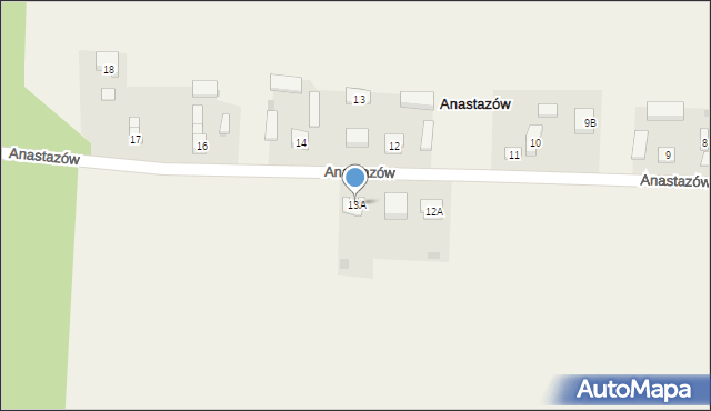 Anastazów, Anastazów, 13A, mapa Anastazów