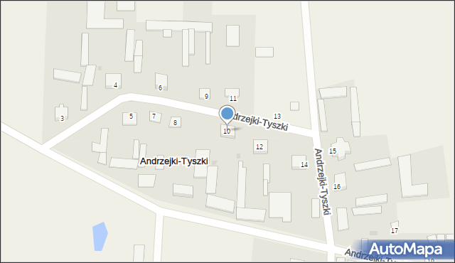 Andrzejki-Tyszki, Andrzejki-Tyszki, 10, mapa Andrzejki-Tyszki