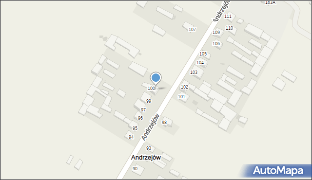 Andrzejów, Andrzejów, 100a, mapa Andrzejów