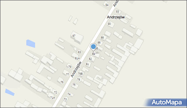 Andrzejów, Andrzejów, 84, mapa Andrzejów