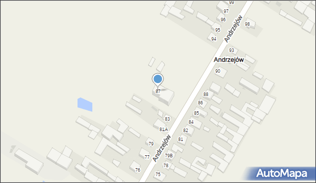 Andrzejów, Andrzejów, 87, mapa Andrzejów