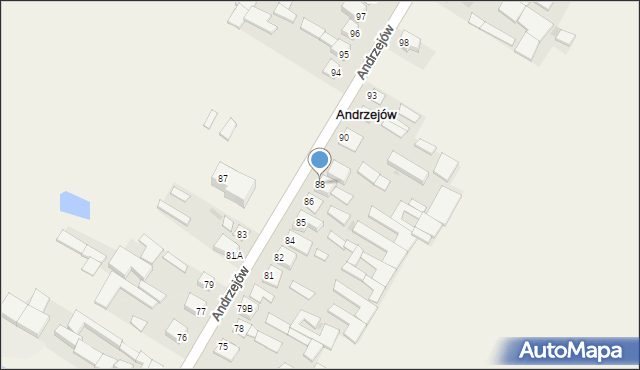 Andrzejów, Andrzejów, 88, mapa Andrzejów