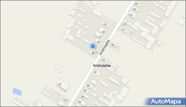 Andrzejów, Andrzejów, 94, mapa Andrzejów