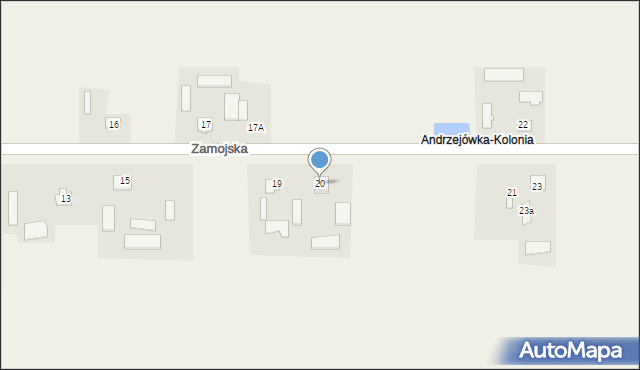 Andrzejówka, Andrzejówka, 20, mapa Andrzejówka