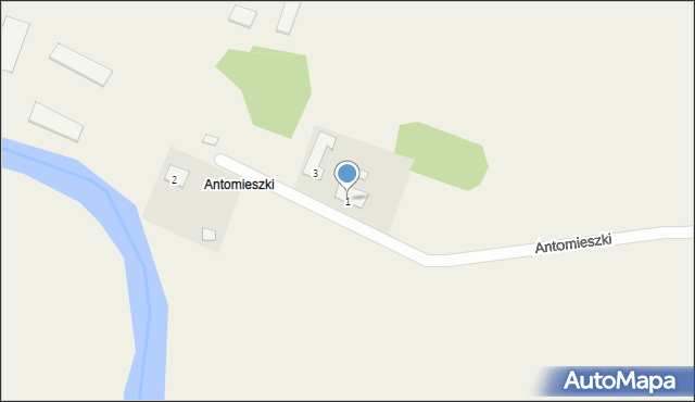 Antomieszki, Antomieszki, 1, mapa Antomieszki