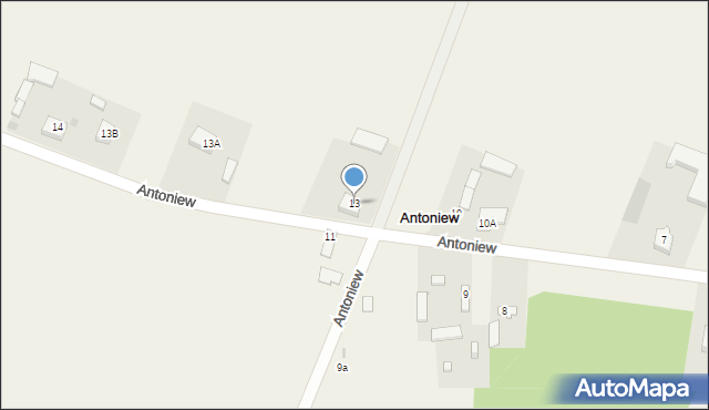 Antoniew, Antoniew, 13, mapa Antoniew