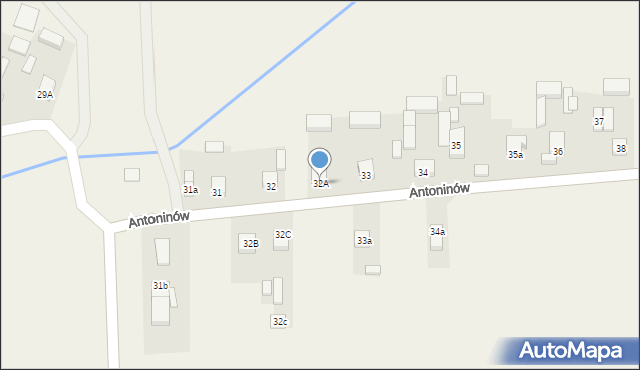 Antoninów, Antoninów, 32A, mapa Antoninów