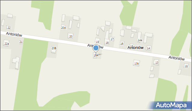 Antoniów, Antoniów, 19A, mapa Antoniów