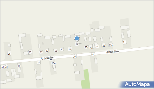 Antoniów, Antoniów, 28, mapa Antoniów