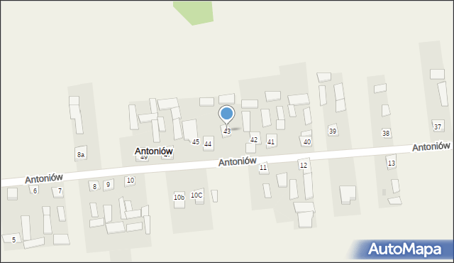 Antoniów, Antoniów, 43, mapa Antoniów