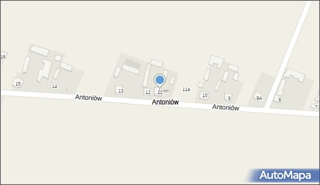 Antoniów, Antoniów, 11, mapa Antoniów
